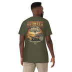 Green unisex T-shirt with “Redneck in the Hood” back graphic print